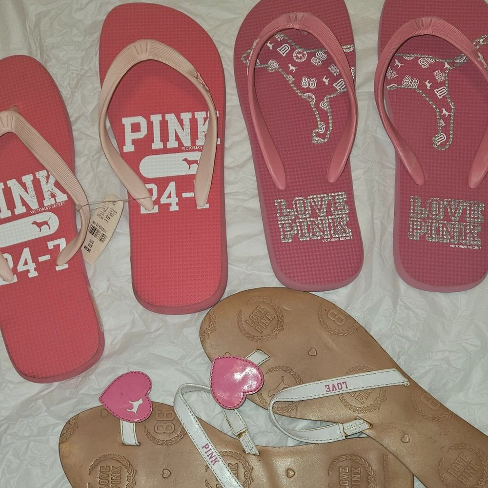 Victoria's secret Pink sandals lot sz small vintage